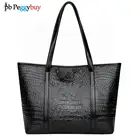 Сумки в стиле ретро, многофункциональная текстурная винтажная женская сумка из крокодиловой кожи, вместительные сумки через плечо для покупок для женщин