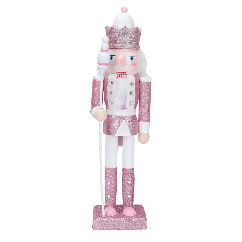 

1Pc Nutcracker Doll Soldier Toy Children's Christmas Gift Holiday Decoration Christmas Doll Pendant Glittering Powder Ornament