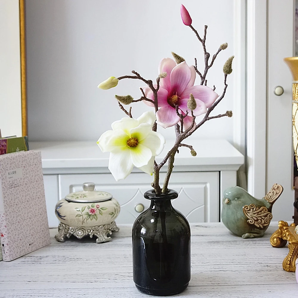 

Short Branch Magnolia Kapok Artificial Magnolia Flowers Simulation Flower for Wedding Party Garden Home Office Table Decoration