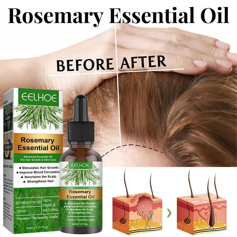 

Rosemary 30ml Hair Oil Convenient Long Lasting Lightweight Hair Essential Oil Home Hair Loss Product Series Hair Fast Growing