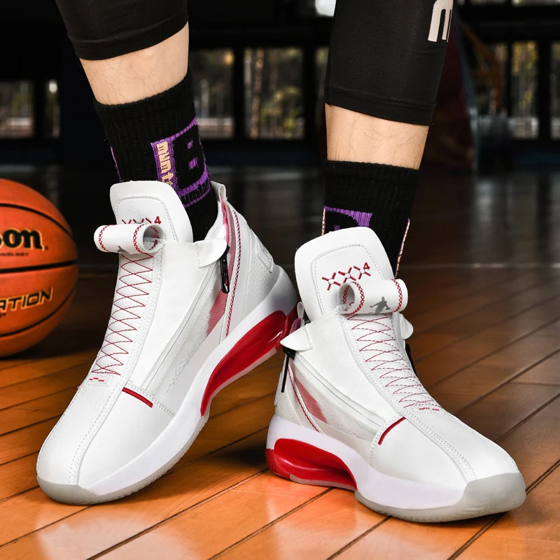 Explosive Basketball Shoes Couples High-top Unisex Sports Fashion Trend Actual Combat Outfield Shoes All-match Casual