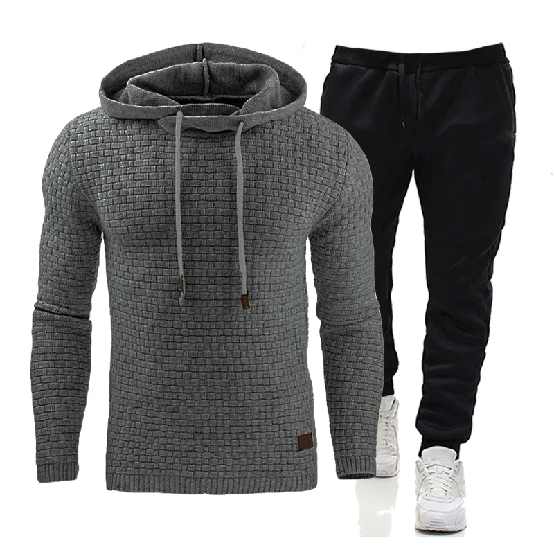 Men's Tracksuit Casual Sweatshirts Sets Slim Hoodies Pants Two Piece Set Streetwear Sportswear Suit Male Fashion Clothing