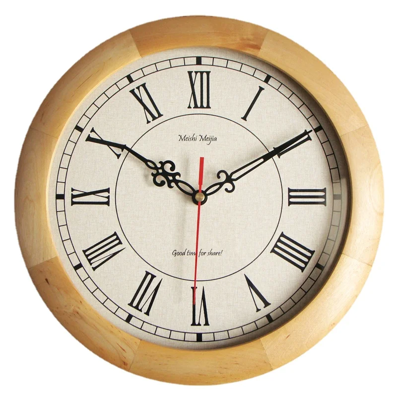 

Часы настенные в японском стиле, винтажные деревянные наручные часы с механизмом Walles, бесшумные украшения для дома, подарок для спальни