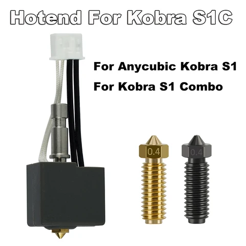 1/2 комплекта Hotend для 3D-принтера Anycubic Kobra S1, печатающая головка J-образной головки для Kobra S1 Combo S1C, латунная насадка из твердой стали с горячим концом