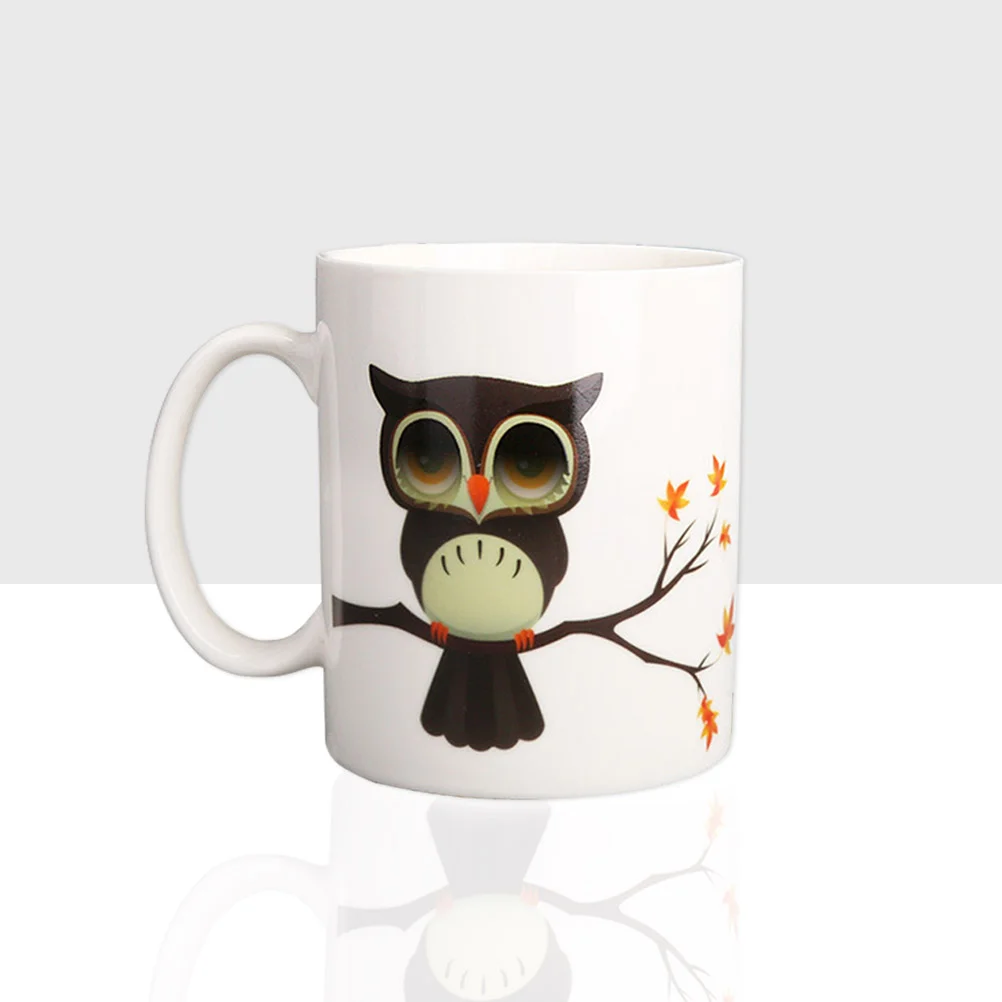 

1pcs Color Changing Mugs Durable Owl Ceramic Personalized Creative Coffee Cup for Office Milk