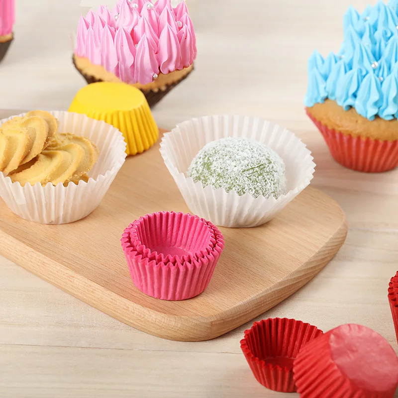 

Lot Mini Chocolate Paper Liners Baking Muffin Cake Cupcake Cases Solid Color 2x2cm Wholesale