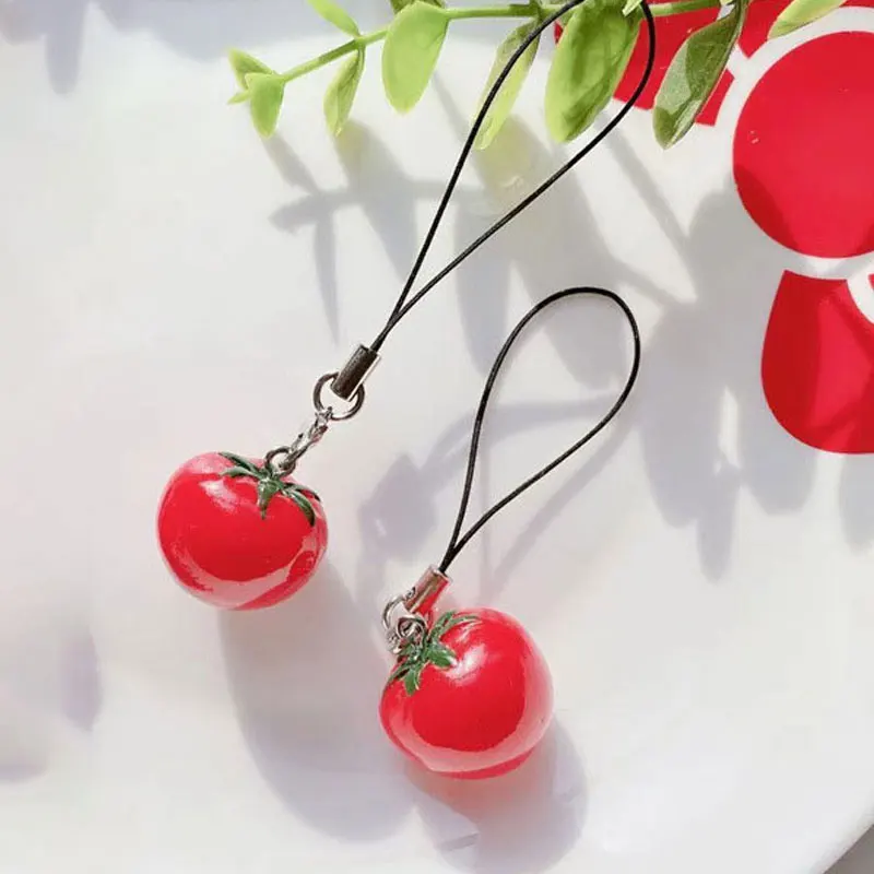 

1pc Strawberry Tomato Mobile Phone Straps Fruit Smart Phone Strap Lanyard For IPhone/Samsung Case Keys Chain Decoration Ornament