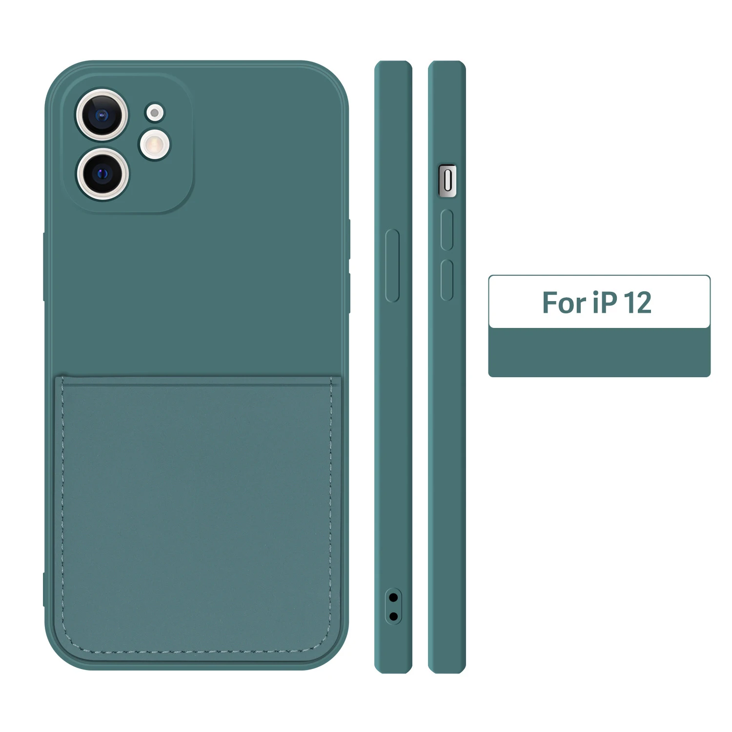 

New Case For iPhone 14 Promax Imitation Liquid Silica Gel For iPhone 13 Card Bag Case For iPhone XS 12 11 Card Bag Cover 8