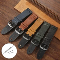 milled leather watch strap 20mm 22mm for huawei watch gt2gt3 new design handmade italian leather watchbands for amazfit gtr 2