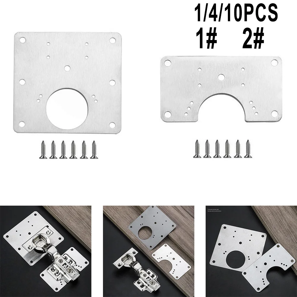 

1/4/10PCS Hinge Repair Plate Kitchen Cupboard Door Hinge Repair Kit Plate And Fixing Screws Cabinet Hinges Hardware Accessory