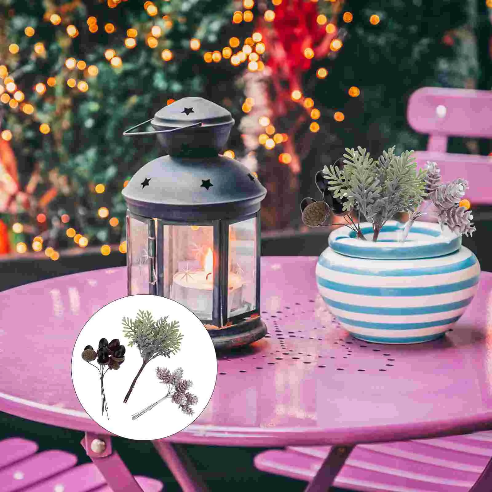 

Cone Pine Artificialdecoration Picks Fruit Model Berry Red Tree Christmas Fakesimulation Prop Photography Bouquet Party Branch