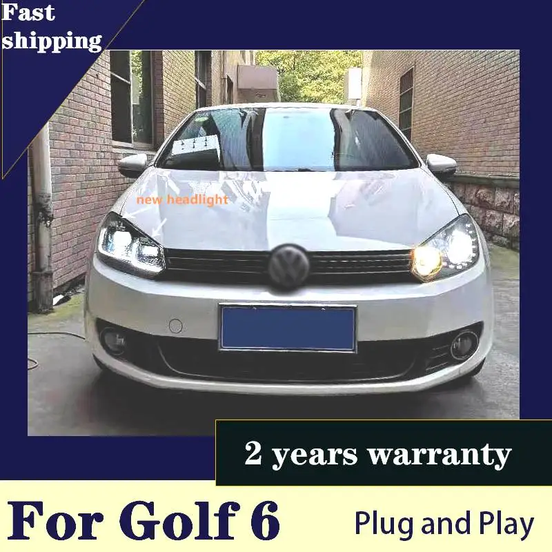 

KOWELL автомобильный Стайлинг для VW Golf 6 фары 2010-2013 Golf6 mk6 светодиодный фары ангельские глазки светодиодный DRL Биксеноновые линзы парковочные противотуманные фары