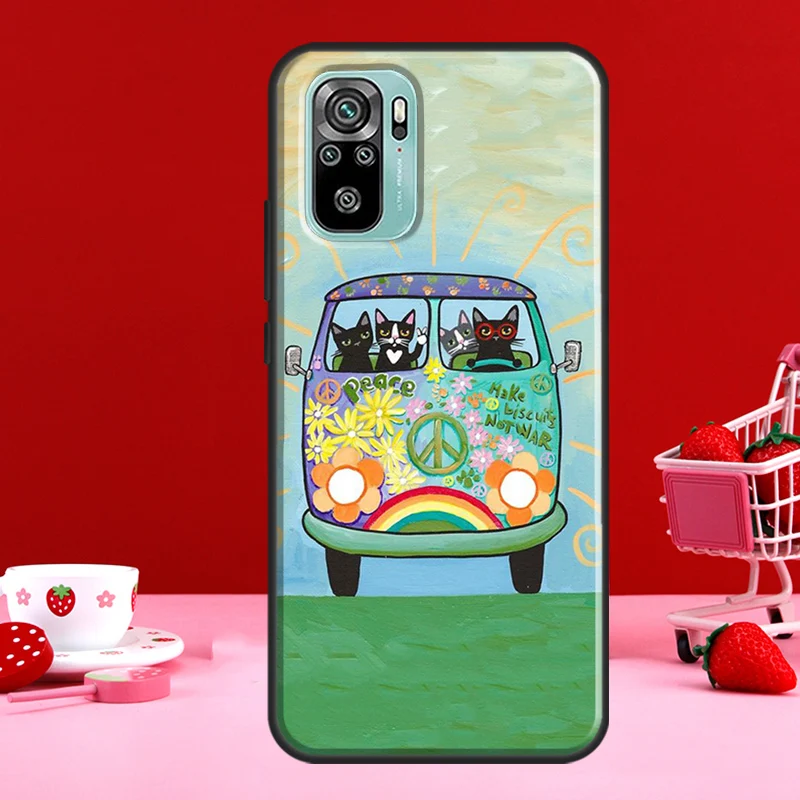 Чехол Hippy Peace Bus Cat для Xiaomi Redmi Note 11 Pro 10 9 8 11S 9S 10S чехол 9A 9C 9T |