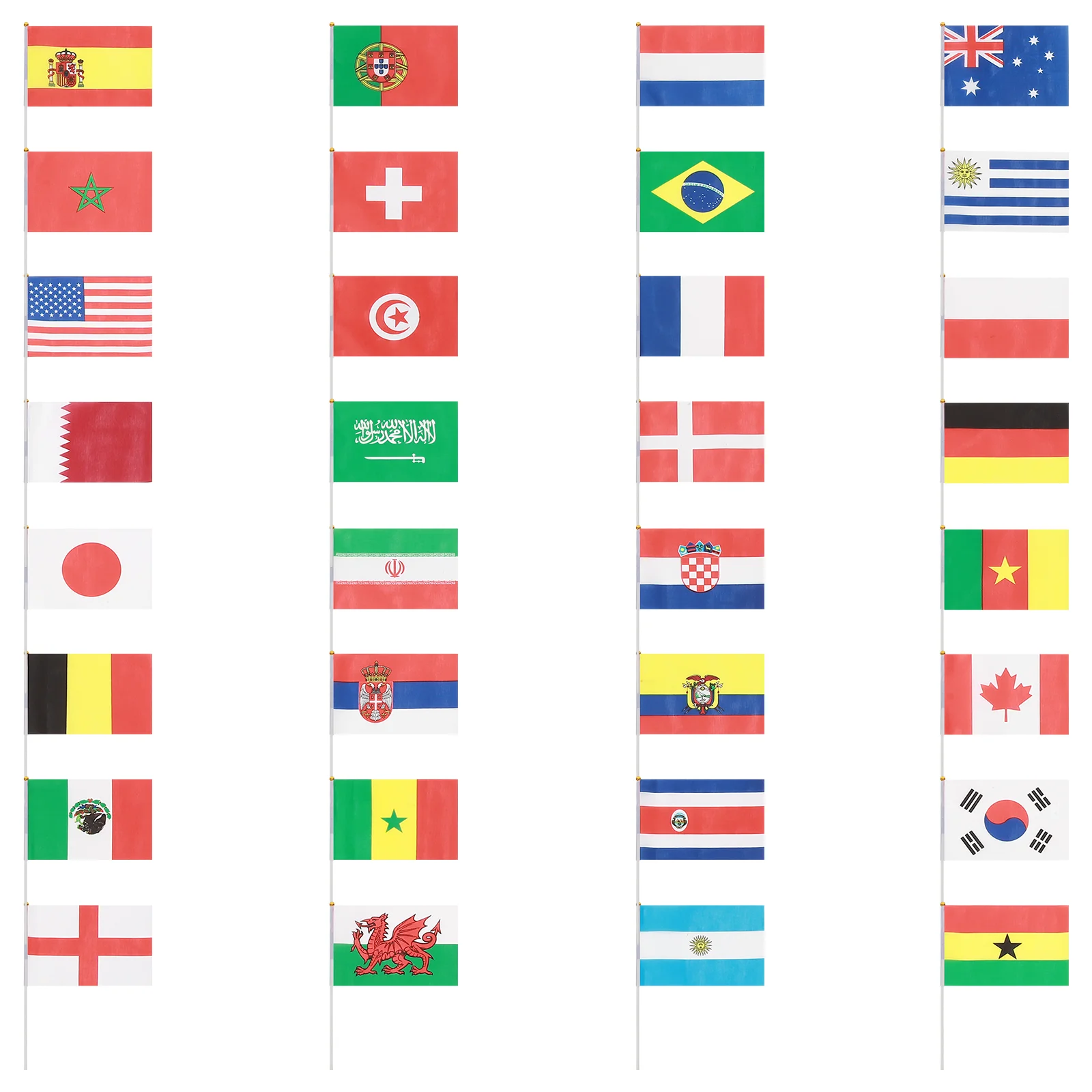 

32 шт., ручные флаги Германии, Франции