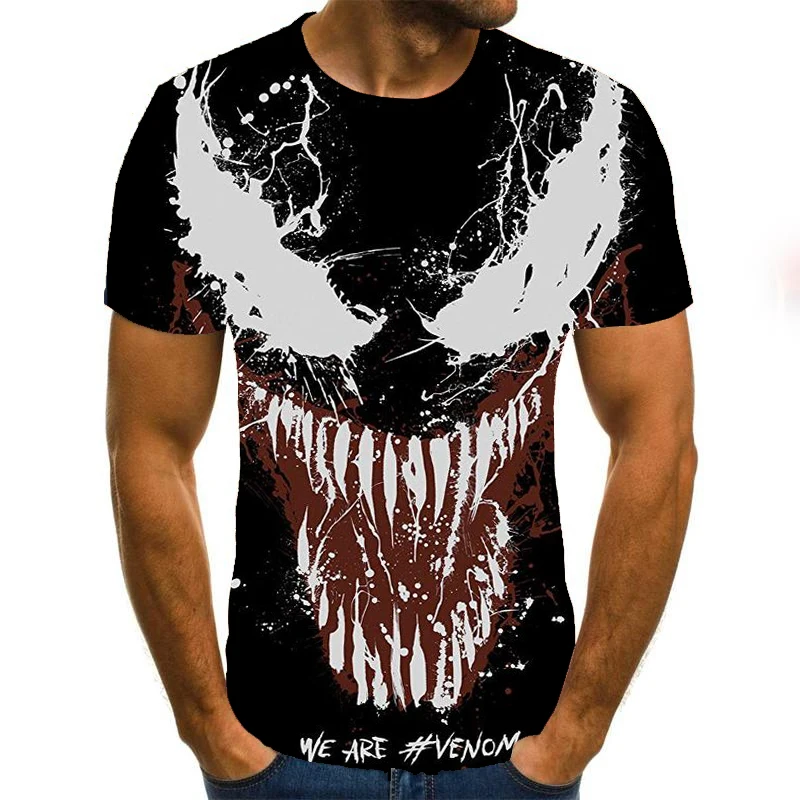 

Cartoon Venom Graphic T-Shirt Men And Women 3D Printing Casual Round Neck Short-Sleeved Male T-Shirt Streetwear Summer Tops Tees