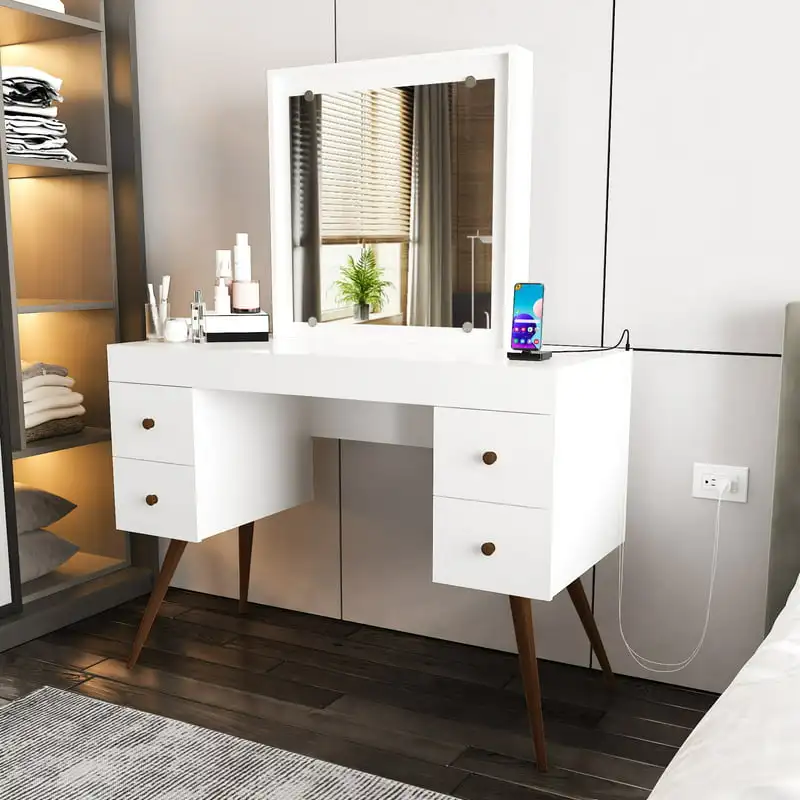 

Painted Vanity Table, USB Port, for Bedroom