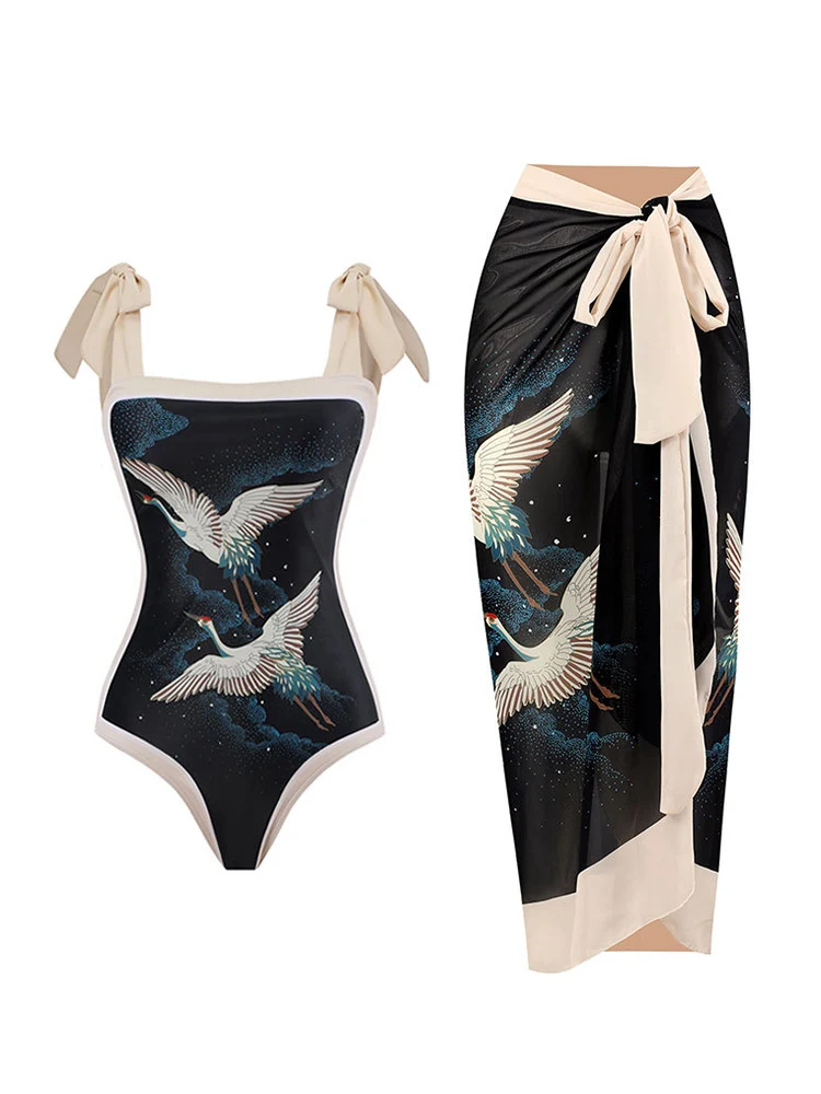 

Слитный купальник COOBBU с принтом лебедя, боди, купальный костюм, купальник пуш-ап, женские сексуальные слитные костюмы, пляжная одежда, костюм Монокини