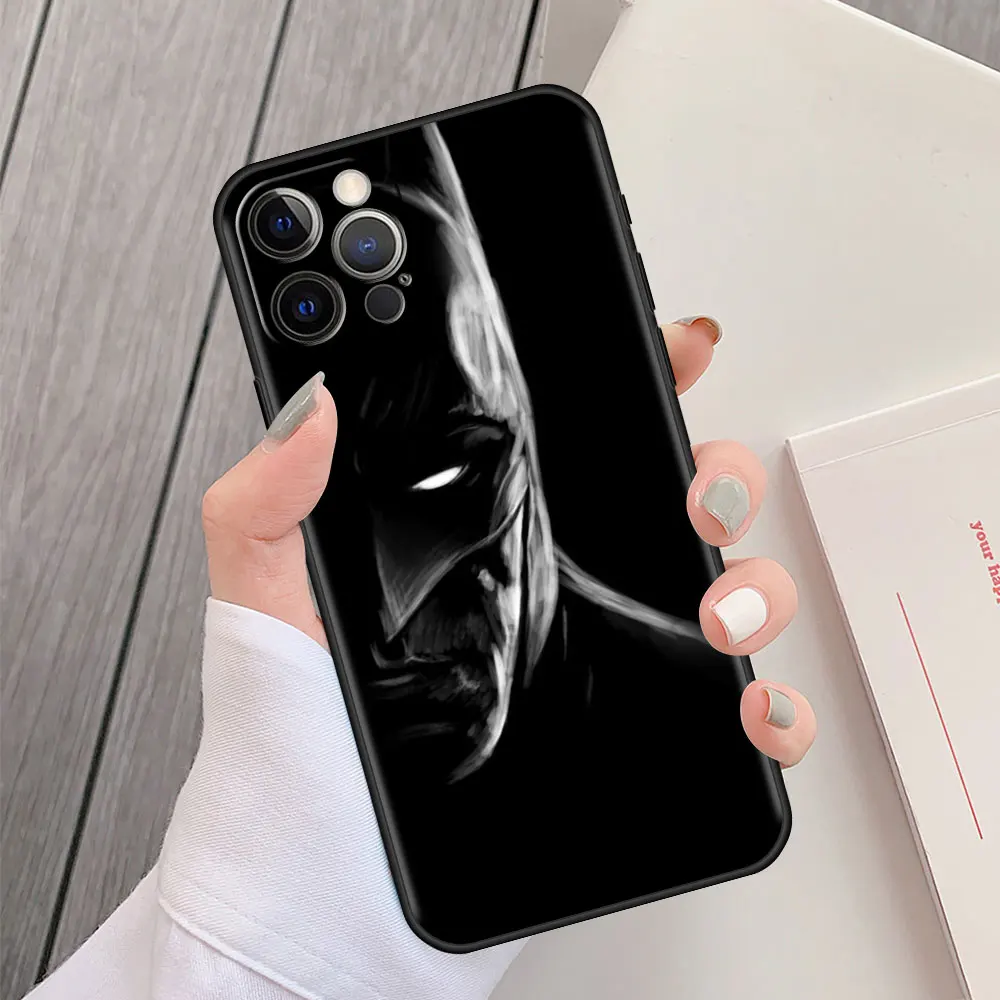 Чехол с логотипом Бэтмена для iPhone 13 12 Mini 11 Pro 7 8 XR X XS Max 6 6S Plus 5 5S SE мягкий чехол