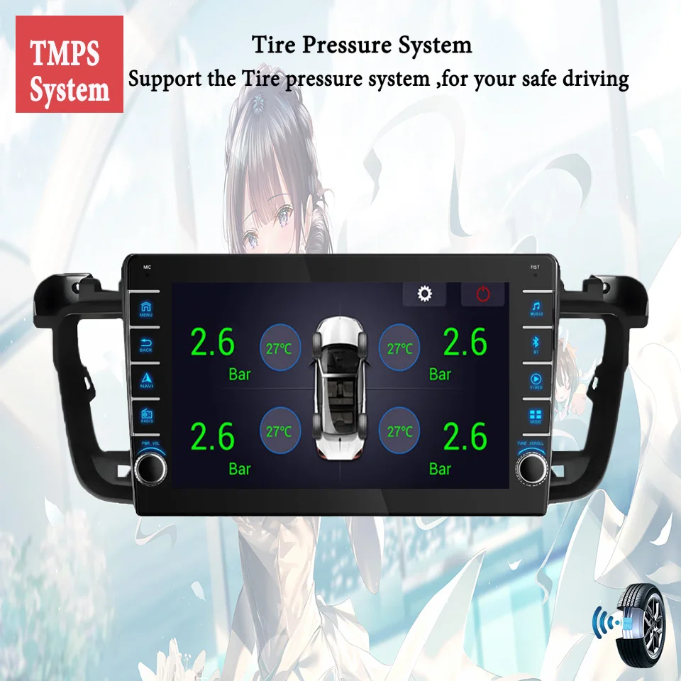 Автомобильная магнитола 8 ГБ ОЗУ 128 Android 14 аудио A/V музыкальный DVD-плеер GPS Navi для