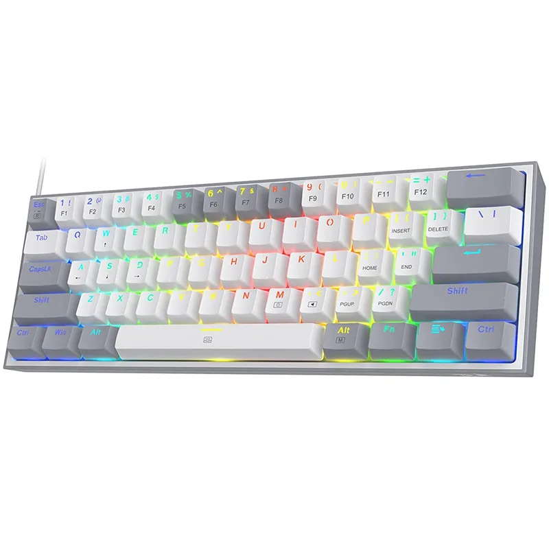 

Проводная игровая клавиатура K617 Fizz 60% RGB, компактная механическая клавиатура с 61 клавишами и линейным красным переключателем для портативны...