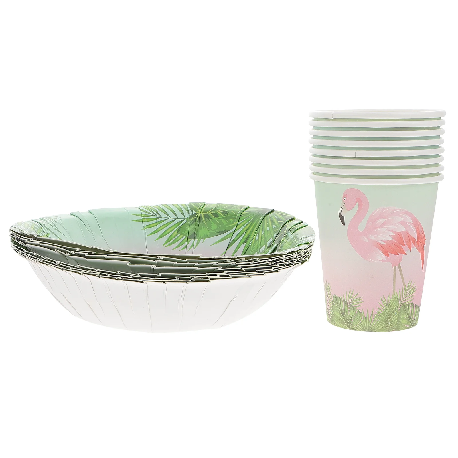 

1 Set Disposable Plate Cups Set Hawaiian Party Table Setting Supplies