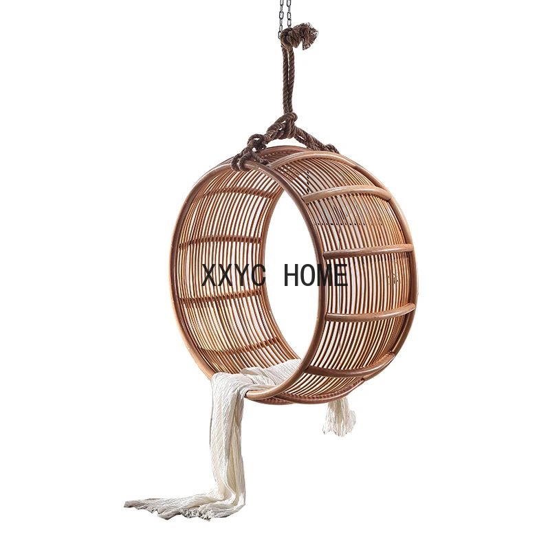 Ротанговый садовый стул-качели комнатная корзина для взрослых подвесное кресло