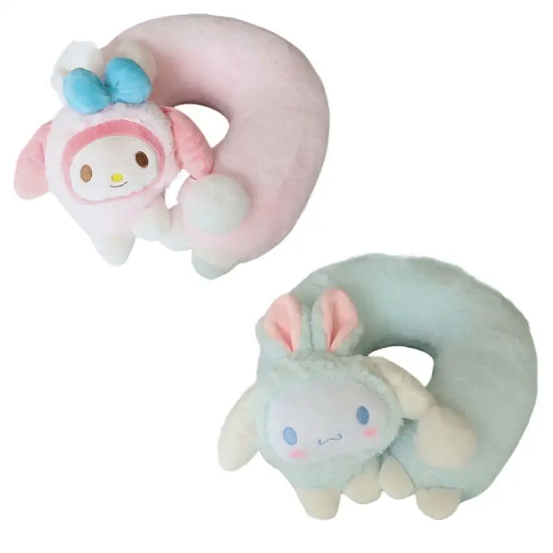 

Sanrio Милая мультяшная коричная милая плюшевая U-образная подушка My Melody Kawaii креативная подушка для шеи Подушка для сна праздничный подарок
