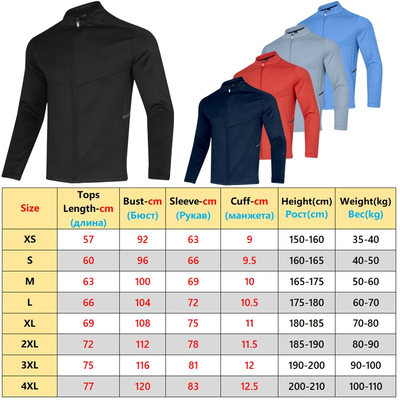 Men Sports Jacket New Hoodie Gym Soccer Training Workout Long Sleeves Brand Sweatshirts Run Jogging Zipper Coat