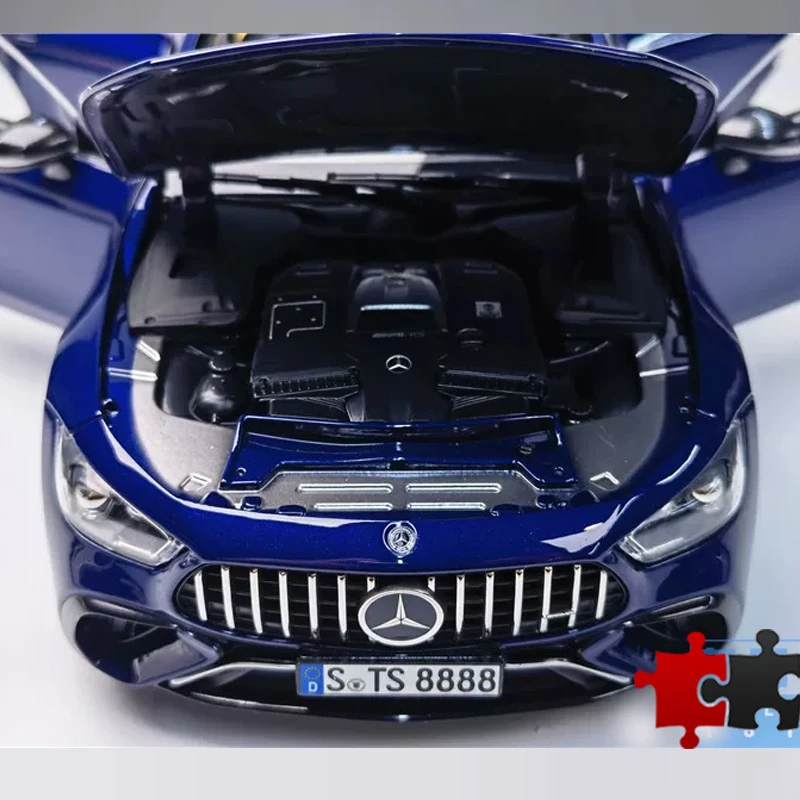 Фото Металлическая миниатюрная модель автомобиля Norev 1:18 Mercedes-Benz AMG GT63 4MATIC синего цвета с открывающимися дверями, литая под давлением, игрушка №4