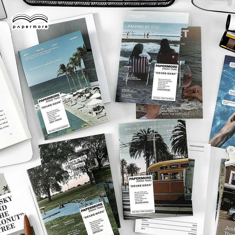 

50pcs/lot Memo Pads Material Paper Loneliness and the Stars Journal Scrapbooking paper Card Background Decoration Paper