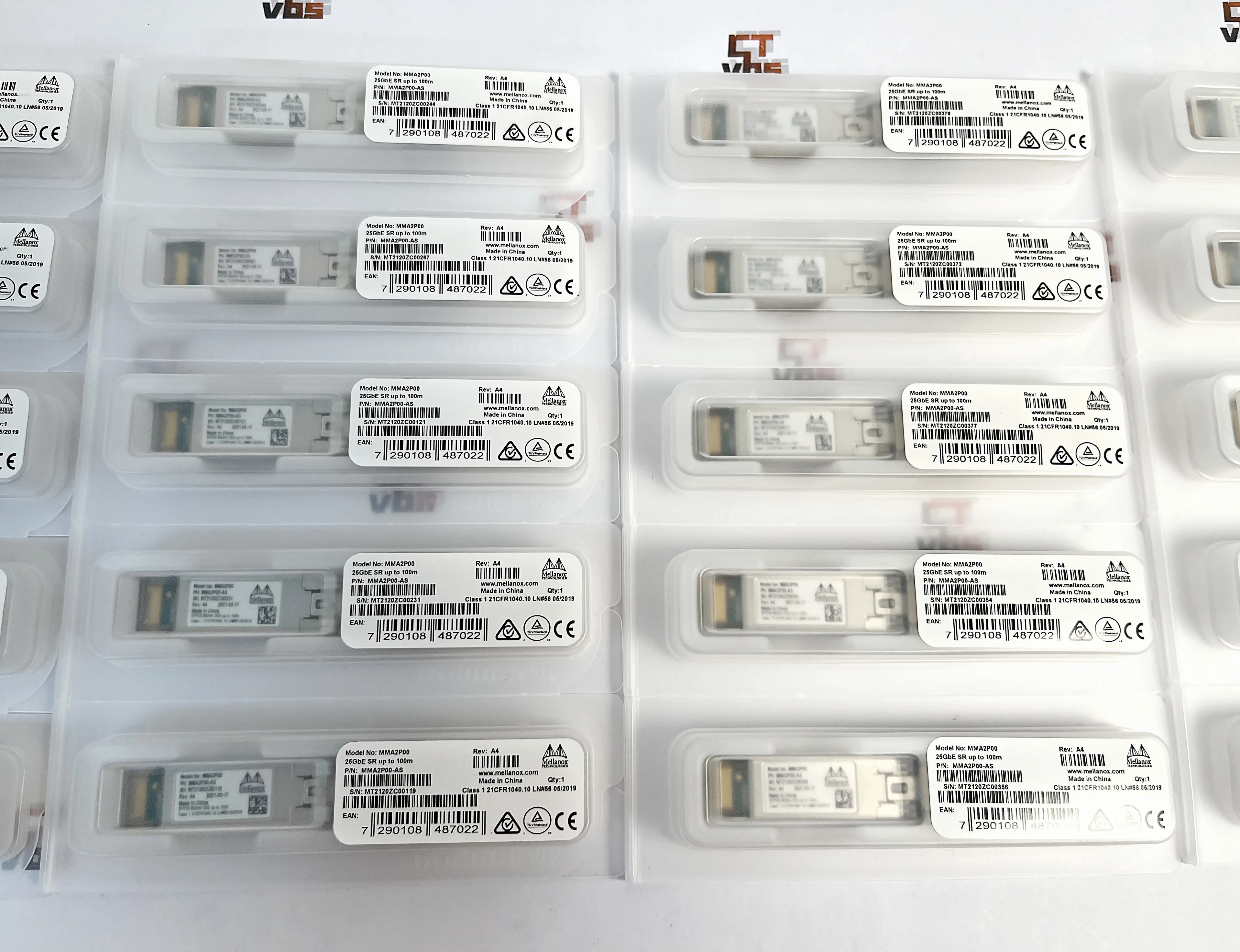 Mellanox 25GbE SFP28 MMA2P00-AS 850nm 4 MCX4121A-ACUT Optical Transceive Module