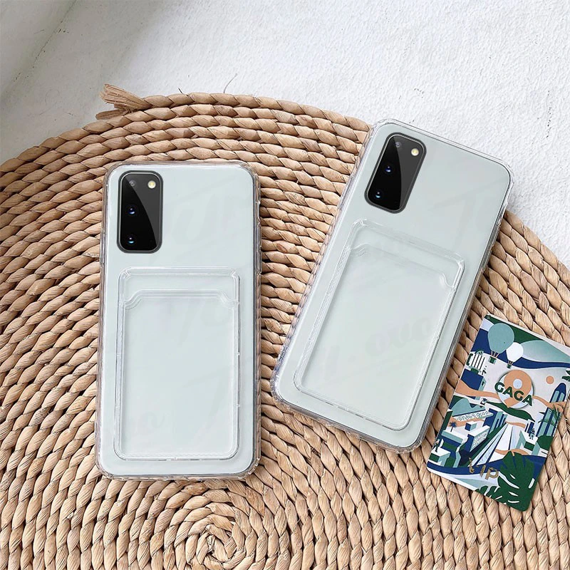 Wallet Card Holder Case for Samsung Galaxy S20 FE S21 S22 Ultra S10 Plus S8 S9 S10 Lite 2020 Note 20 10 9 8 M60S M62 Clear Cover