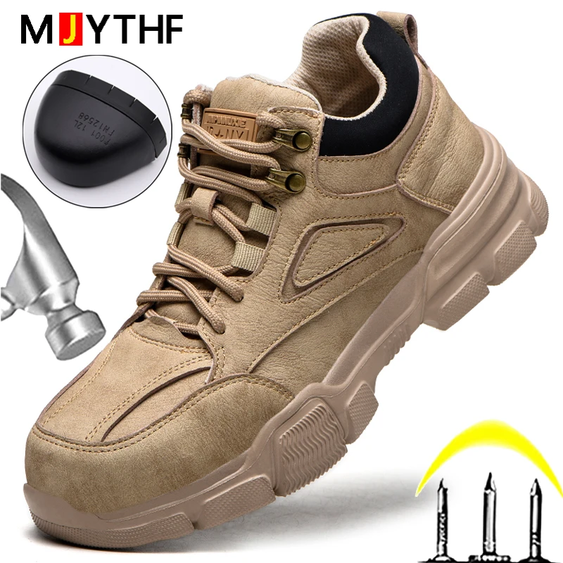 

Защитная обувь MJYTHF для мужчин, модные рабочие кроссовки, неразрушаемая обувь, защитная Мужская рабочая обувь, непрокалываемые защитные бот...