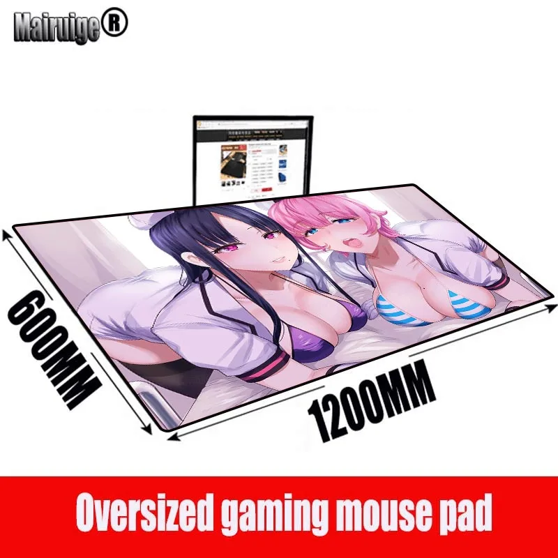 

MRGBEST Anime Sexy Girl Big Breast Extra Large Gaming Mouspad Rubber with Locking Edge Non-slip Mat Custom Full Size for CSGO