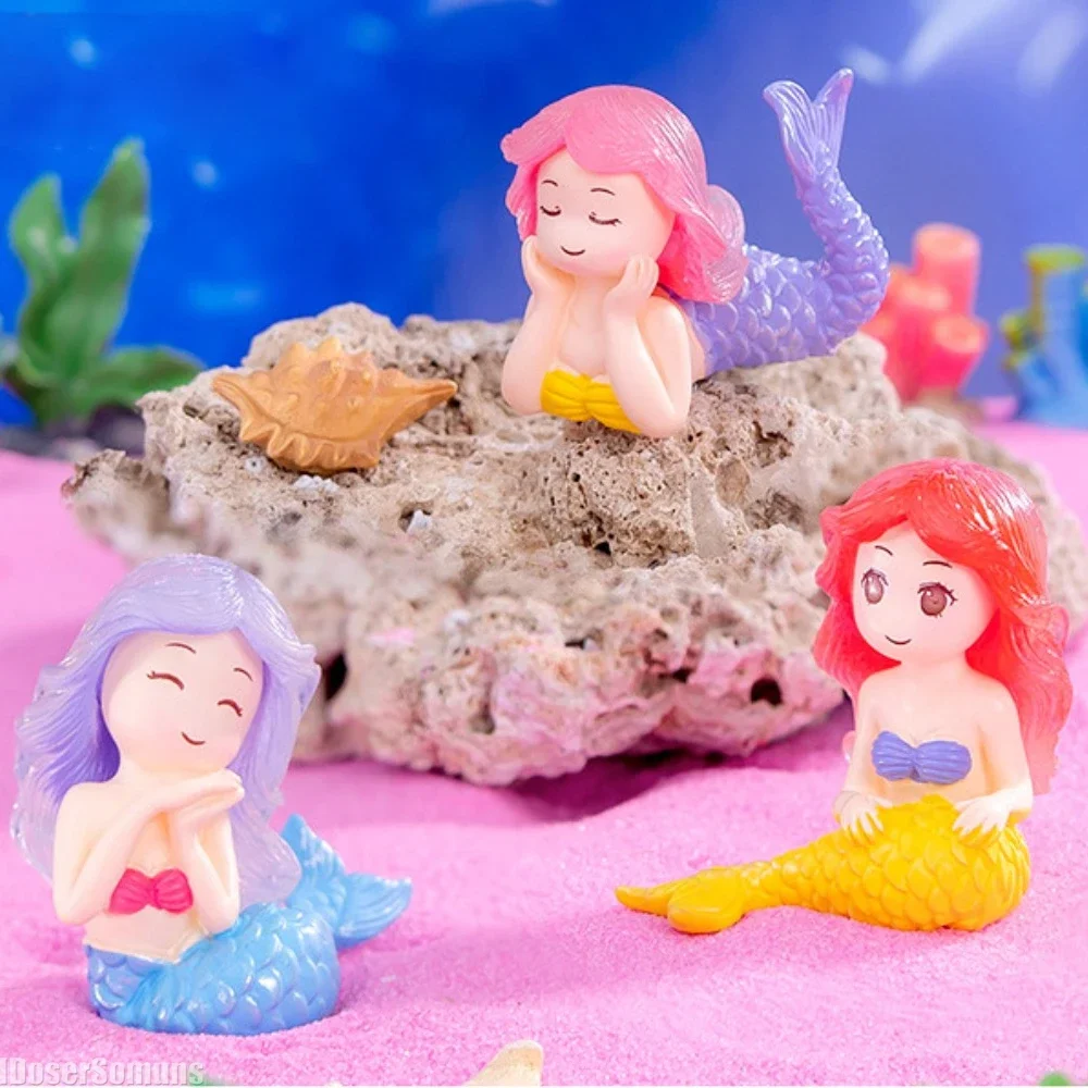 Мини-смола ручной работы микро миниатюрный орнамент русалки пейзажные фигурки