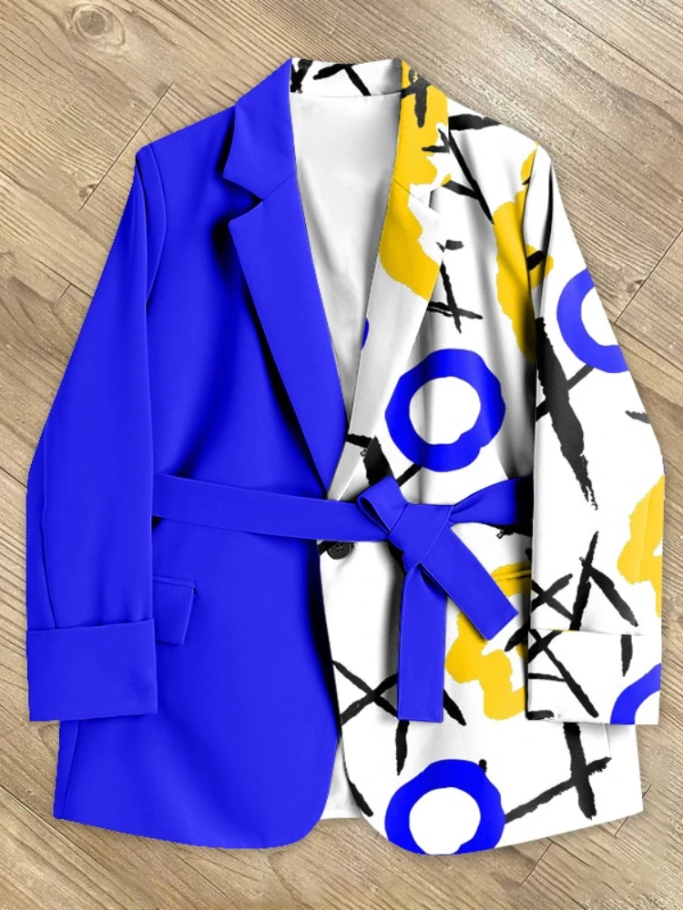 

Женский свободный пиджак, голубой классический пиджак для отдыха на весну и осень, 2022