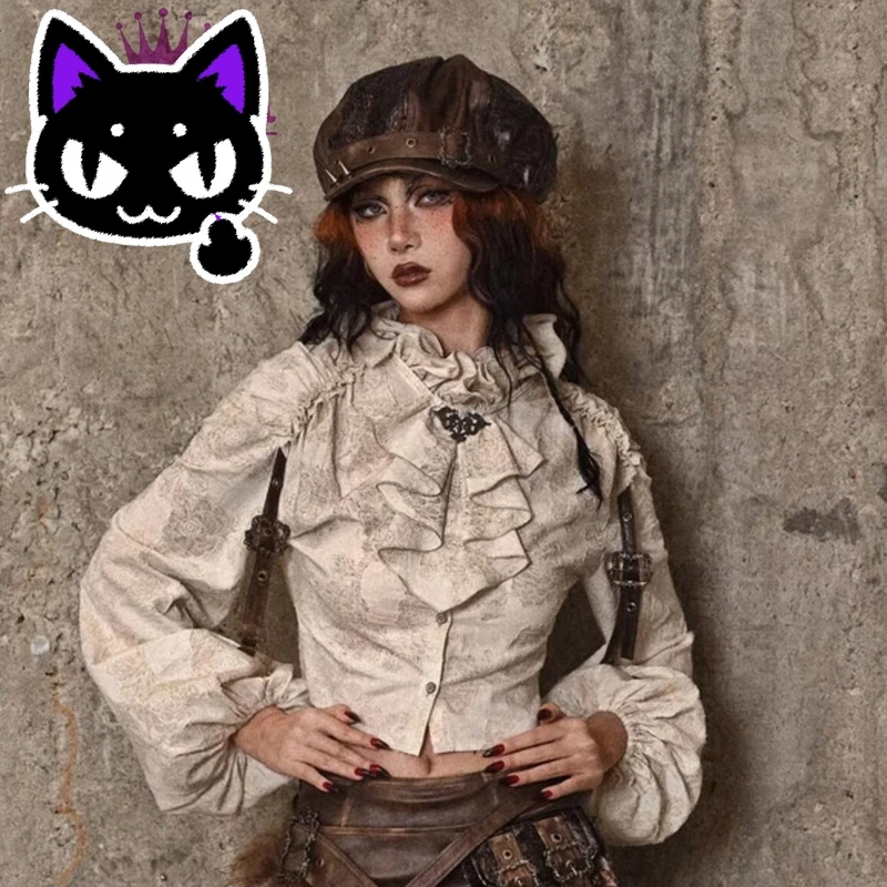 Лидер продаж 2025 года оригинальная готическая винтажная женская блузка в стиле