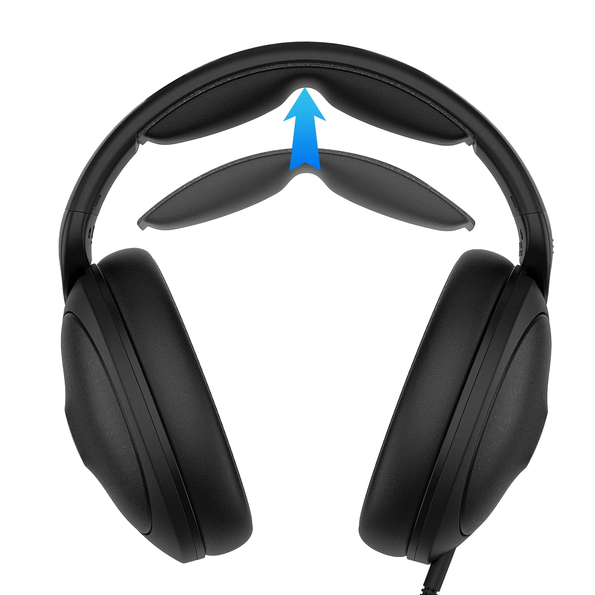 Фото Накладка на голову Geekria из протеиновой кожи, совместимая с наушниками Sennheiser HD620S, HD400 Pro, HD560S №4