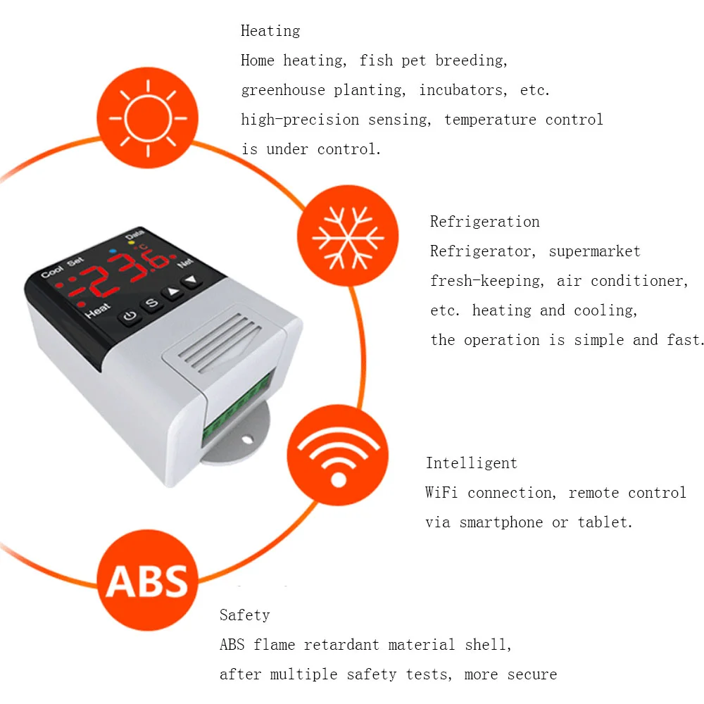 Термостат DTC1201 с Wi-Fi и цифровым дисплеем 110-230 В переменного тока
