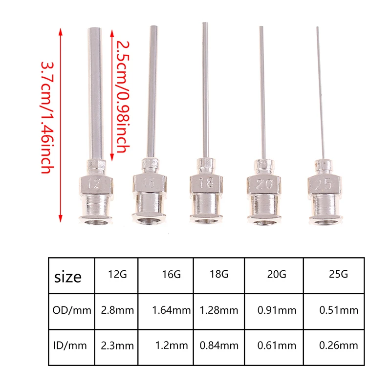 

Комплект из 5 шт. игл из нержавеющей стали ZLinKJ (12г, 16г, 18г, 20г, 25г)