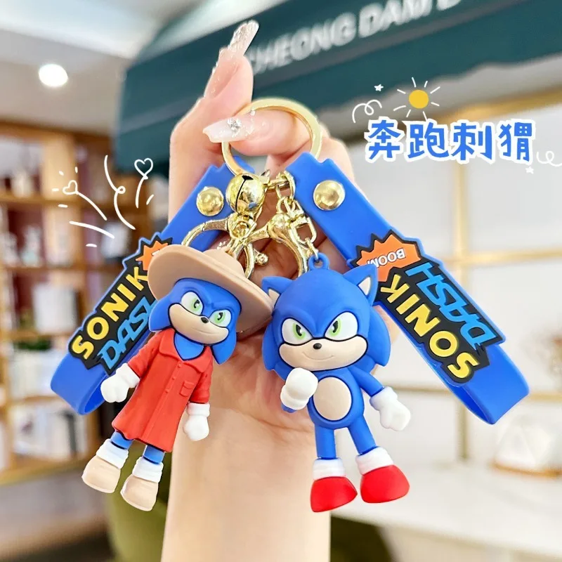 

Новый мультяшный брелок для ключей Sonic Ежик аниме искусственная анимация Милая креативная модель куклы Сумки подвеска