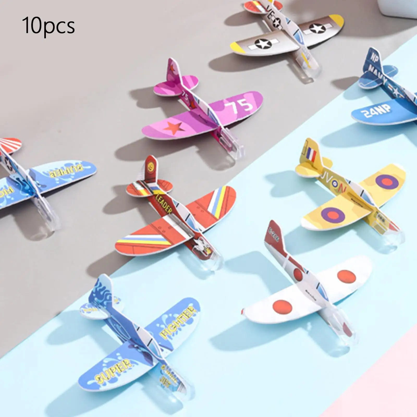 

10Pcs Foam Gliders Planes Toys for Kids Easy to Assemble Throwing Foam Plane Colorful Mini Foam Airplane Toys 3 4 5 6 7 Year Old