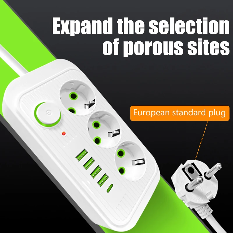 Удлинитель с вилкой европейского стандарта 2 м розетки Multiprise 3AC электрическая