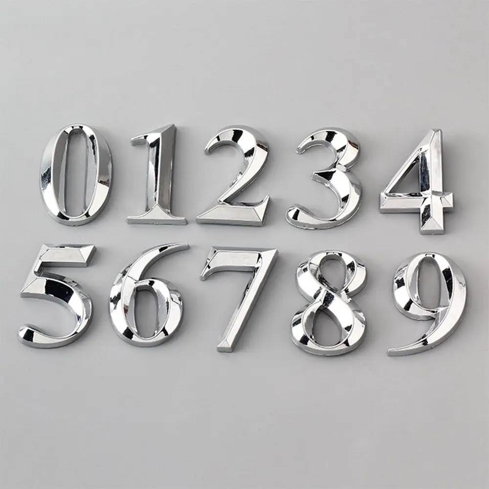 

Hotel Office Door Address 5cm Modern ABS Plastic Label Door Plate Sign Digits Self Adhesive 3D House Number Stickers