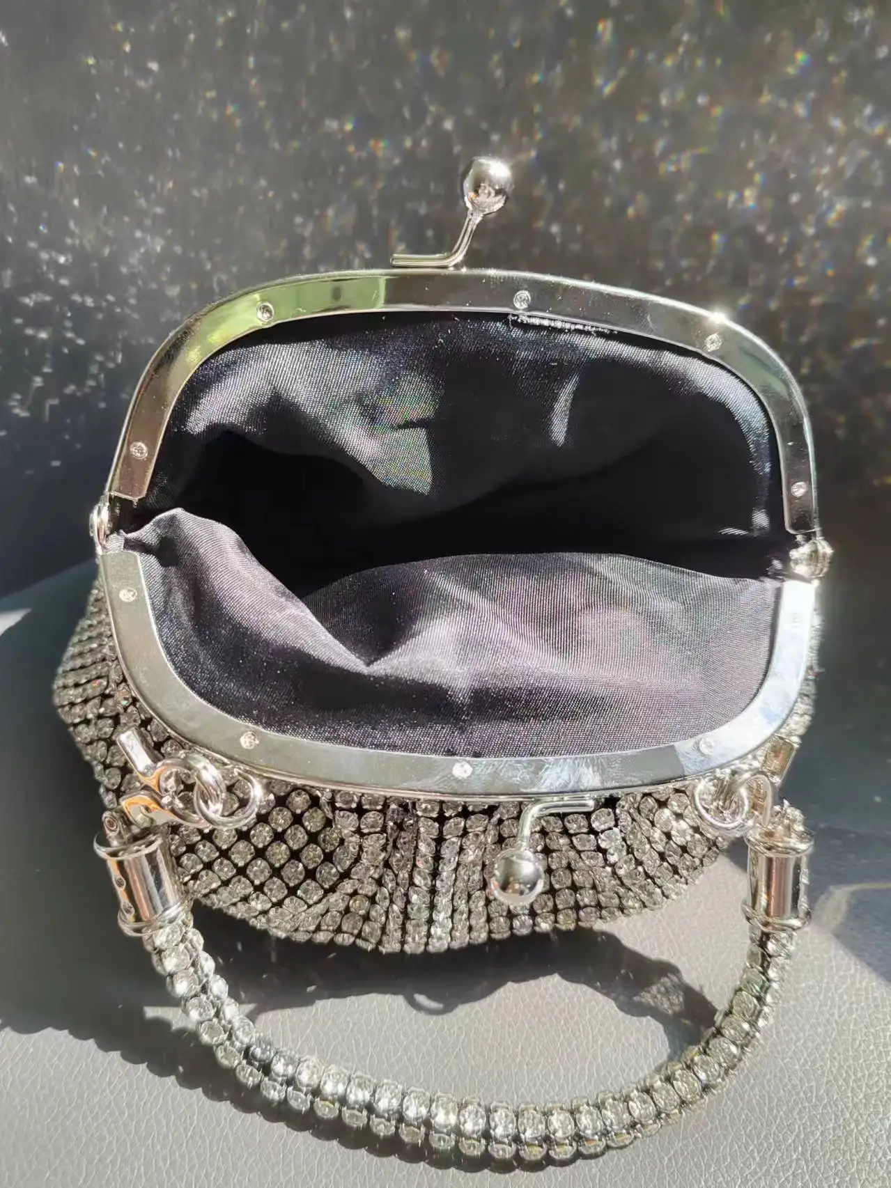 2024 Блестящий серебряный клатч Diomand кошелек свадебная сумка сверкающие сумки