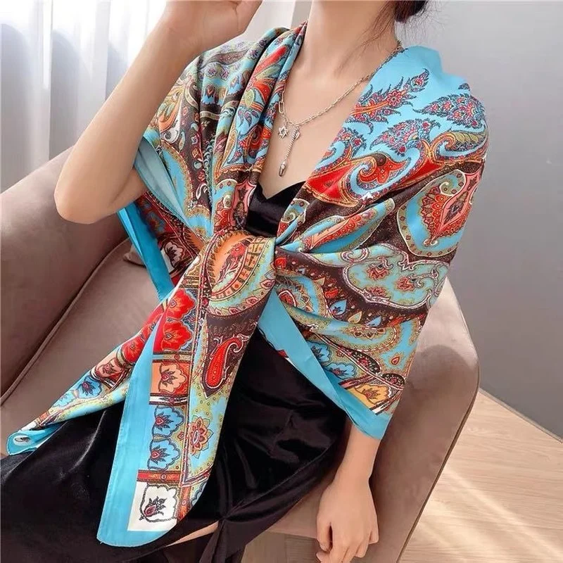 Новинка 2022 высококачественный Шелковый универсальный солнцезащитный шарф в