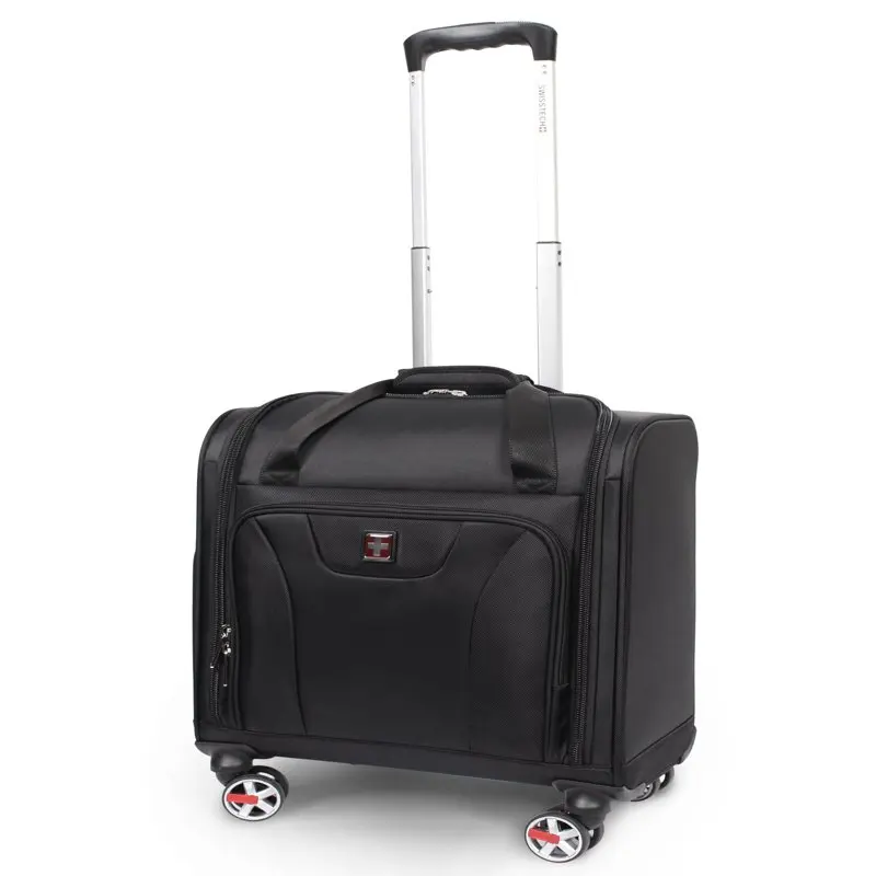 

Стильный и сверхпрочный черный напольный багаж SwissTech 16,5 дюйма, эксклюзивная ручная сумка Walmart на 8 колесах.