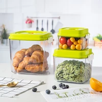 plastic food container vacuum nestable square sealed jar for spice kitchen storage food containers for cereals pasta bottle
