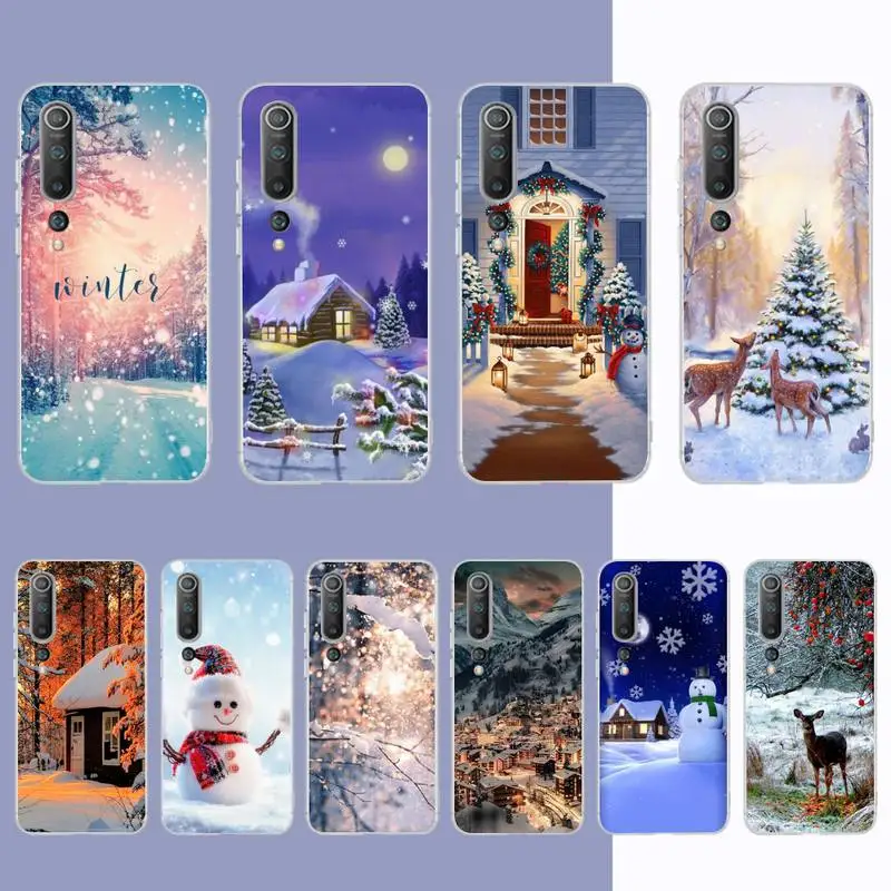 

Landscape Winter Light Snow Phone Case for Samsung S21 A10 for Redmi Note 7 9 for Huawei P30Pro Honor 8X 10i cover