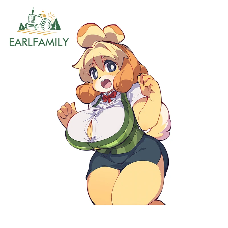

EARLFAMILY сексуальные пушистые наклейки для автомобиля Изабель Chibi мультфильм граффити наклейки персональные виниловые солнцезащитные кремы лобовое стекло автомобильный гаджет